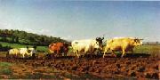 Rosa bonheur Plowing in the Nivernais;the dressing of the vines oil painting on canvas